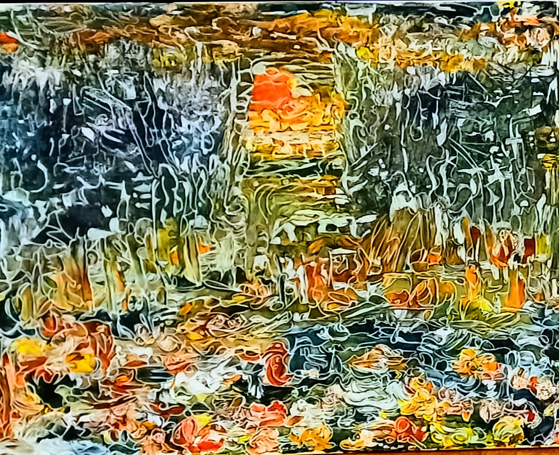 "Der Mond ist aufgegangen", Acrylfarbe auf Leinwand, 80 mal 100cm, 500 Euro